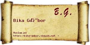 Bika Gábor névjegykártya